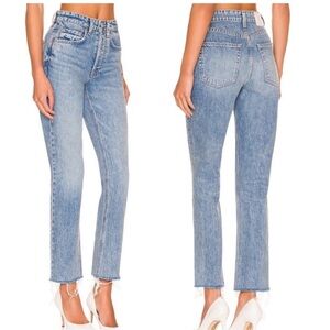 GRLFRND Karolina Raw Hem Straight Leg Jeans
